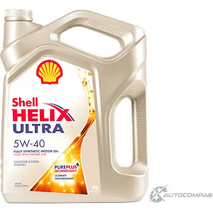 Моторное масло Shell Helix Ultra 5W-40, синтетическое, 4л SHELL ID 0Q1 1436733464 550046361 - Изображение 1