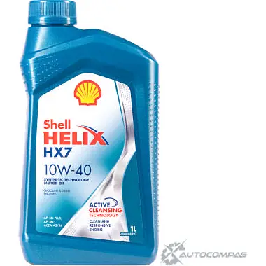 Моторное масло Shell Helix HX7 10W-40, полусинтетическое, 1л SHELL 1436733561 550046365 U E4PQ изображение 0