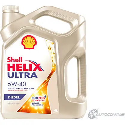 Моторное масло Shell Helix Ultra Diesel 5W-40, синтетическое, 4л SHELL 550046371 7BY5 L 1436733552 - Изображение 1