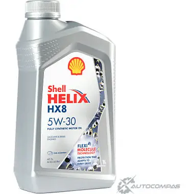 Моторное масло Shell Helix HX8 Synthetic 5W-30, синтетическое, 1л SHELL 550046372 1436733569 9 GRKNR2 изображение 1