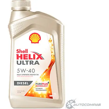 Моторное масло Shell Helix Ultra Diesel 5W-40, синтетическое, 1л SHELL 550046380 1436733542 34EDR3 H изображение 0