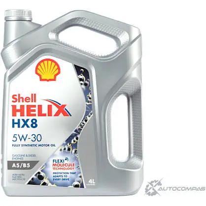 Моторное масло Shell Helix HX8 A5/B5 5W-30, синтетическое, 4л SHELL 1436733441 3SIROE 4 550046777 - Изображение 1