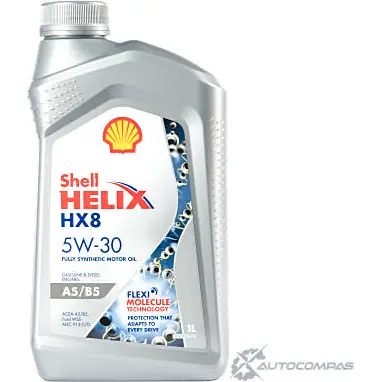 Моторное масло Shell Helix HX8 A5/B5 5W-30, синтетическое, 1л SHELL 1436733444 3Y OFRGR 550046778 изображение 0