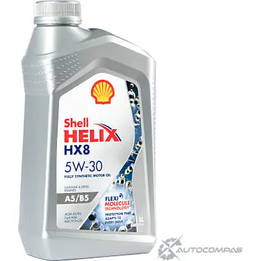 Моторное масло Shell Helix HX8 A5/B5 5W-30, синтетическое, 1л SHELL 1436733444 3Y OFRGR 550046778 изображение 1