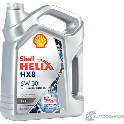 Моторное масло Shell Helix HX8 ECT 5W-30, синтетическое, 4л SHELL 1436733434 550048035 1L F6AC изображение 1