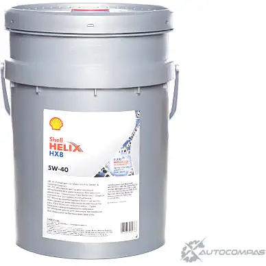 Моторное масло Shell Helix HX8 Synthetic 5W-40, синтетическое, 20л SHELL 550048077 1436733455 7LN 0WZ - Изображение 1