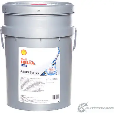 Моторное масло Shell Helix HX8 A5/B5 5W-30, синтетическое, 20л SHELL 550048703 1436733440 76ULA 0H - Изображение 1