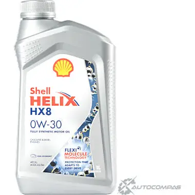 Моторное масло Shell Helix HX8 0W-30, синтетическое, 1л SHELL 550050027 1436733544 5T0 KQ6 изображение 0