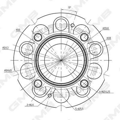 Ступица колеса GMB GH35120M O5QSB H1 1440312113 изображение 1