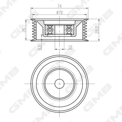 Паразитный обводной ролик ремня ГРМ GMB M5 IC2B 1440312385 GTC1200 изображение 0