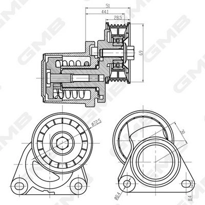 Натяжитель приводного ремня GMB GAT30320 1440313016 KE3X 96 изображение 0