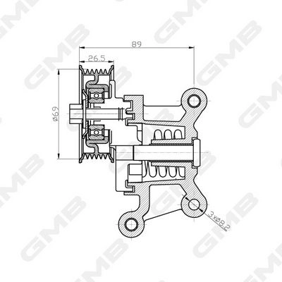 Натяжитель приводного ремня GMB GAT31690 OO0 7Z 1440313153 изображение 3