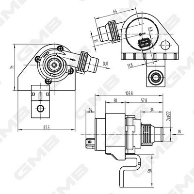 Дополнительный водяной насос GMB 1440313976 GEW-BM001 ORO 0BW изображение 4