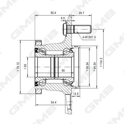Подшипник ступицы колеса GMB GH20290T XDB EIH 1422940251 - Изображение 1