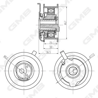 Натяжной ролик ГРМ GMB GTB0270 5E T3UWA 1420562849 изображение 0