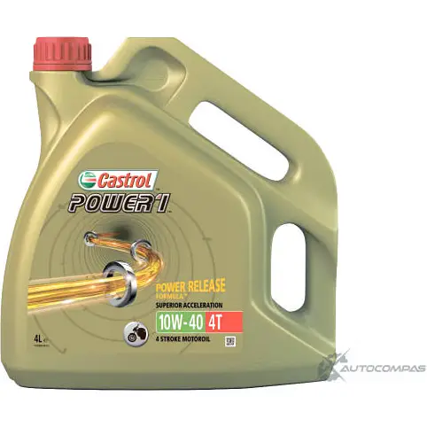 Моторное масло Castrol Power 1 4T 10W-40 полусинтетическое, 4 л CASTROL 15688C GT S7M1Y 1436725870