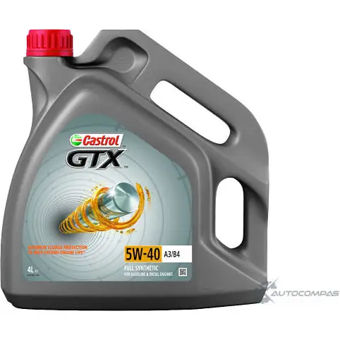 Моторное масло Castrol GTX 5W-40 A3/B4 синтетическое, 4 л CASTROL 5O2 OUG 1436725789 15B9F5 изображение 0