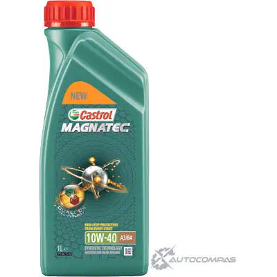 Моторное масло Castrol Magnatec 10W-40 A3/B4 (DUALOCK) полусинтетическое, 1 л CASTROL 15CA23 1436725796 OM U5G изображение 0