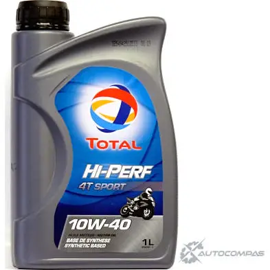 Моторное масло синтетическое для четырехтактных двигателей TOTAL HI PERF 4T SPORT 10W-40 1л TOTAL 1436733842 YWP 46 193101