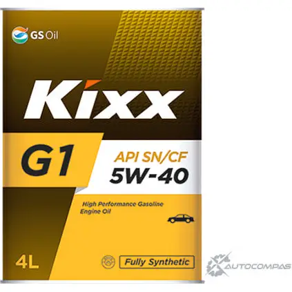 Моторное масло синтетическое KIXX G1 5W-40, 4 л KIXX 8AR XI0 1436734004 L531344TE1 изображение 0