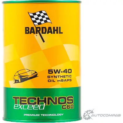 Моторное масло синтетическое TECHNOS C60 EXCEED 5W-40, 1 л BARDAHL IT QTR 1436734365 309040 изображение 0