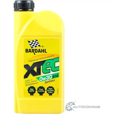 Моторное масло синтетическое XTEC 0W-30 B12, 1 л BARDAHL 1436734394 CO PJL7 36841 изображение 0