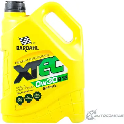 Моторное масло синтетическое XTEC 0W-30 B12, 5 л BARDAHL 2 D4A3 1436734395 36843