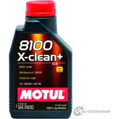 Моторное масло синтетическое MOTUL 8100 X-CLEAN+ 5W-30, 1 л MOTUL RX WZ8 2971120 3374650234816 102259 изображение 0
