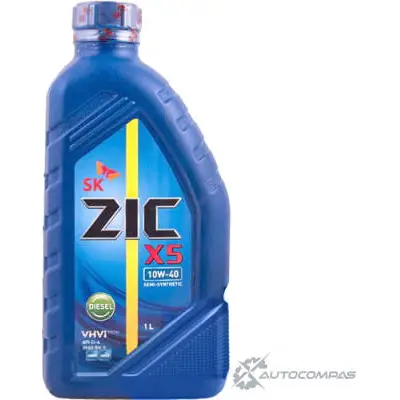 Моторное масло полусинтетическое ZIC X5 10W-40 DIESEL, 1 л ZIC 1436734205 132660 QR6D 8 изображение 0
