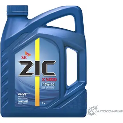 Моторное масло полусинтетическое ZIC X5000 10W-40, 6 л ZIC 1436734296 172658 D9 Z8G