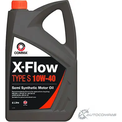 Моторное масло полусинтетическое X-FLOW TYPE S 10W-40, 4 л COMMA T1 BOK 1436734795 XFS4L изображение 0