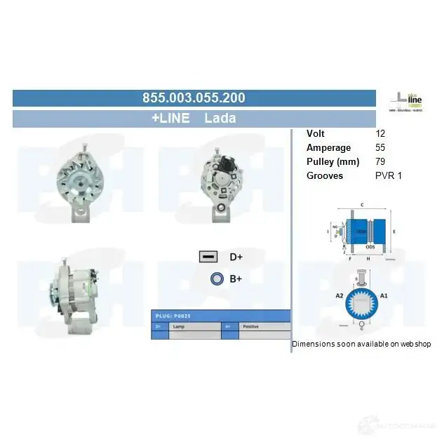 Генератор CV PSH 292693 855003055200 MKLDM 2V изображение 0