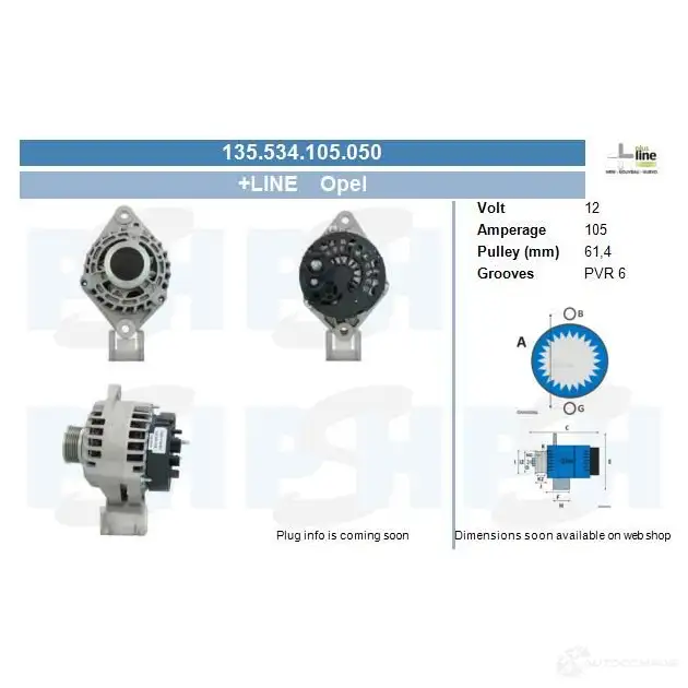 Генератор CV PSH 135534105050 CSGW R 280968 изображение 0