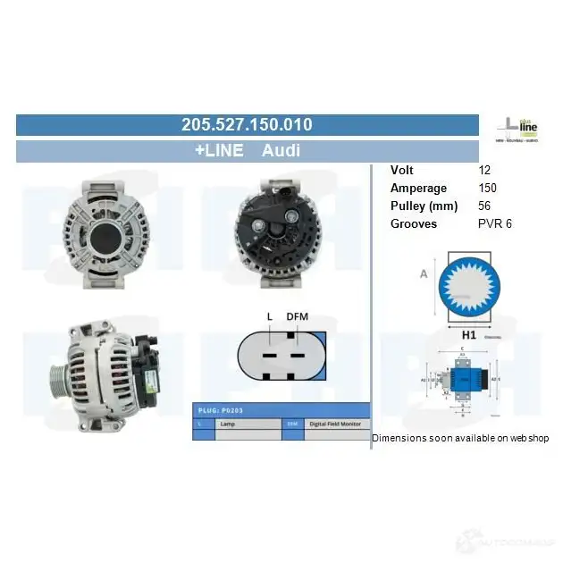 Генератор CV PSH 205527150010 NYY1U 3R 283907 изображение 0