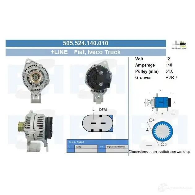 Генератор CV PSH 505524140010 85S NN1 287210