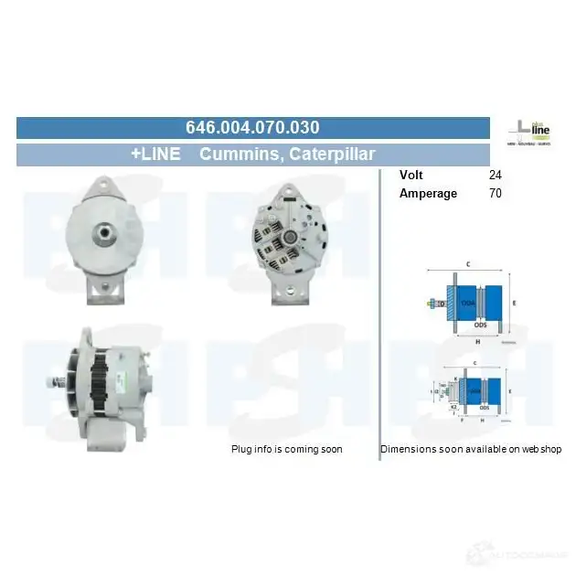 Генератор CV PSH 646004070030 290922 E D5GA изображение 0