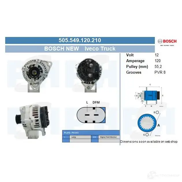 Генератор CV PSH 505549120210 287284 4 YS8E4Q изображение 0