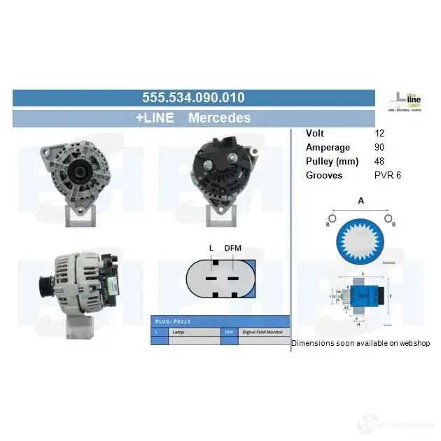 Генератор CV PSH 555534090010 288321 Y 9YX87 изображение 0