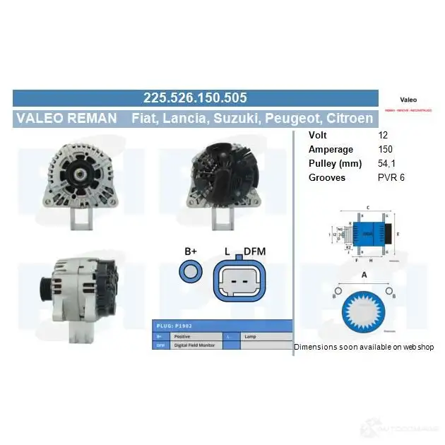 Генератор CV PSH 225526150505 GLAM N 284775 изображение 0