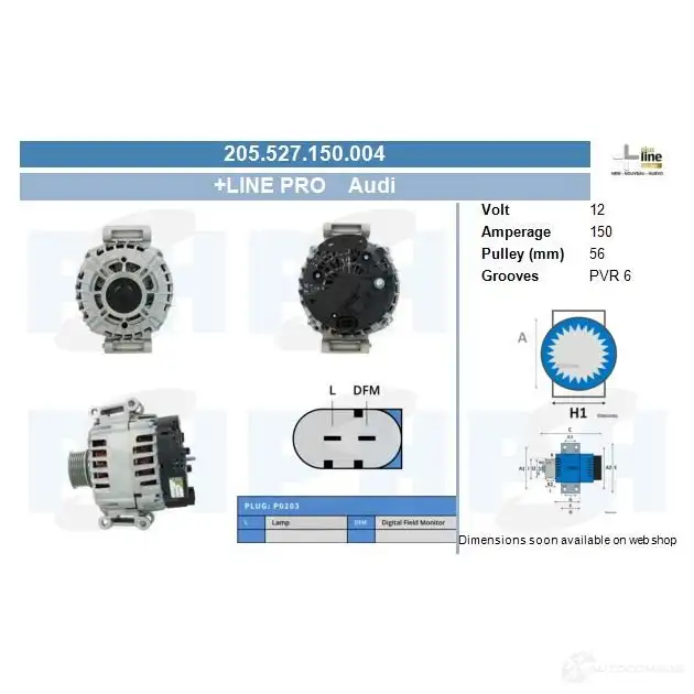Генератор CV PSH 9 8LVXIQ 205527150004 283906 изображение 0