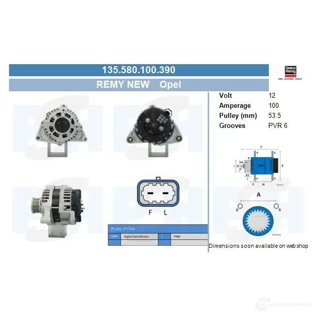 Генератор CV PSH 281097 135580100390 Q HIS29V изображение 0