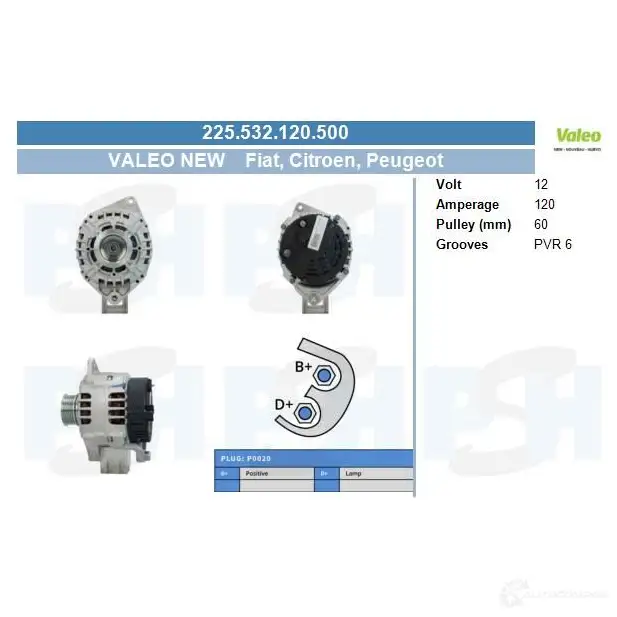 Генератор CV PSH 225532120500 284827 DIMT 8 изображение 0