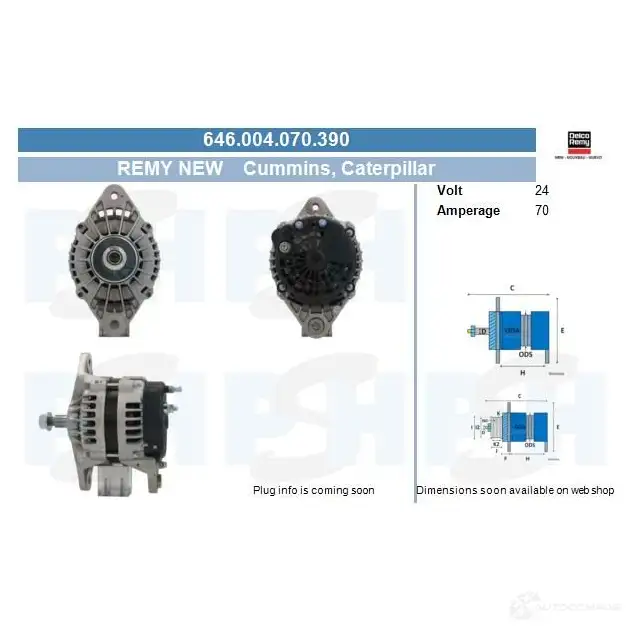 Генератор CV PSH 8QB M8 646004070390 290923 изображение 0