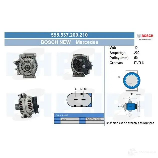Генератор CV PSH DU8V C3 288337 555537200210 изображение 0