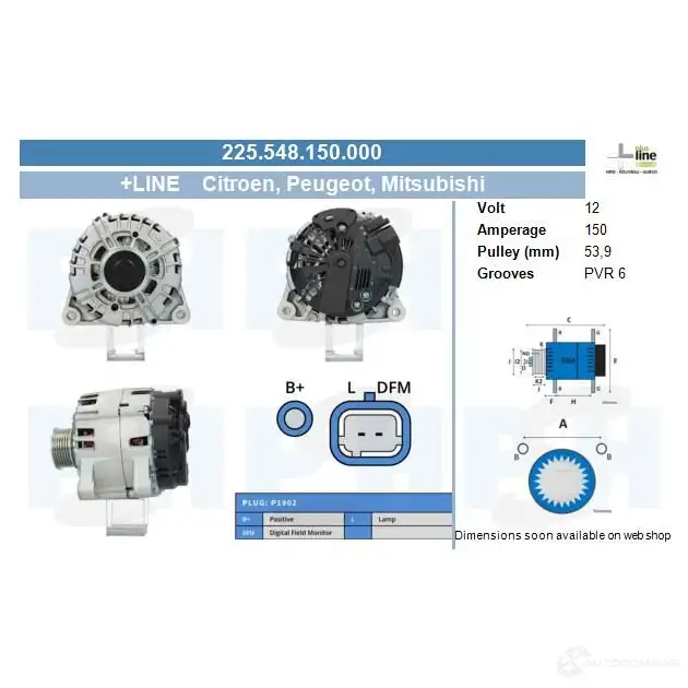Генератор CV PSH 225548150000 284862 R XPUTLM