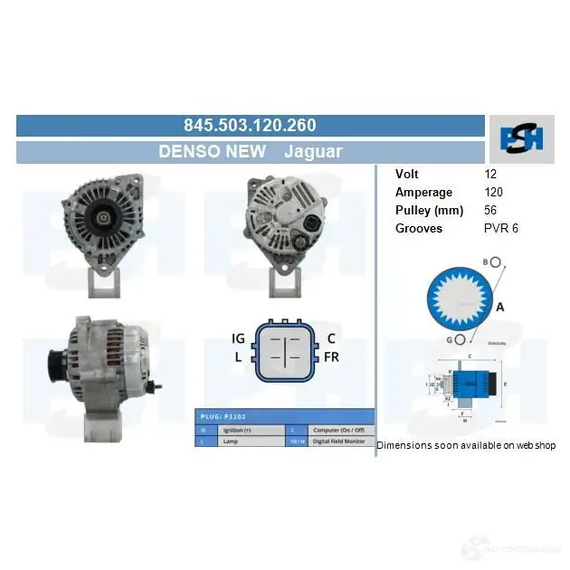 Генератор CV PSH 845503120260 292647 Z V5TLU изображение 0