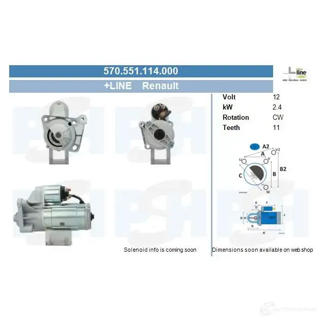 Стартер CV PSH 570551114000 YC0 AXG 289117 изображение 0