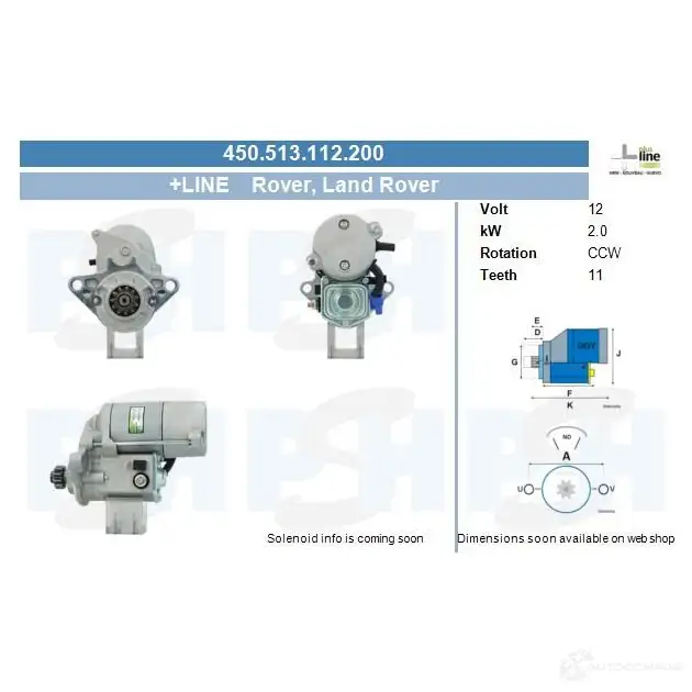 Стартер CV PSH 7DZIQ NR 450513112200 286304 изображение 0