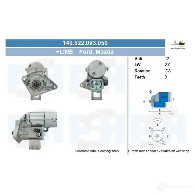 Стартер CV PSH ATDM K 140522093050 281280 изображение 0