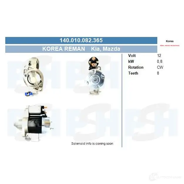 Стартер CV PSH 150554102370 717963606 VZWLH H изображение 0